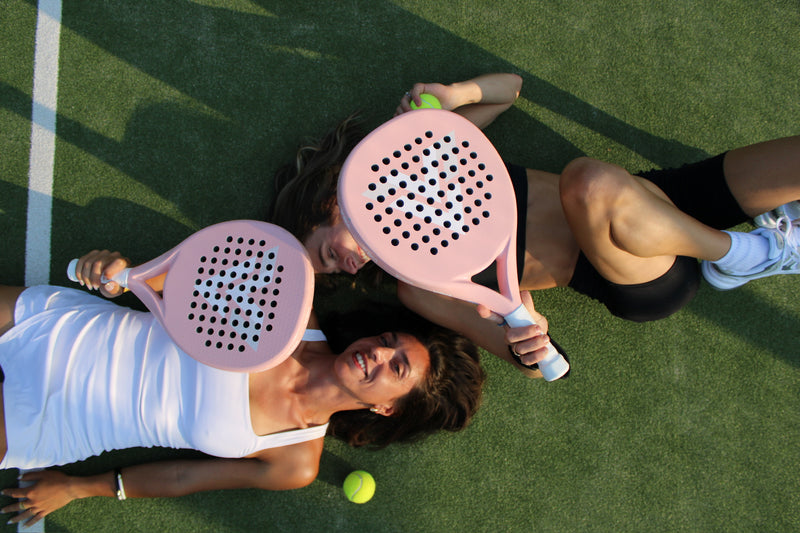 Pink racquet detail shot