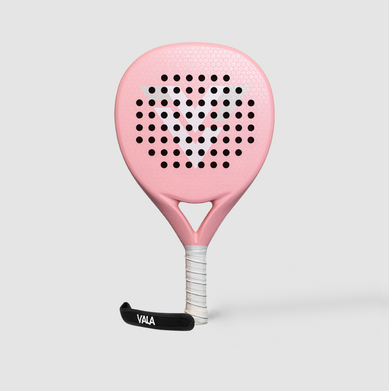 Pink racquet studio shot